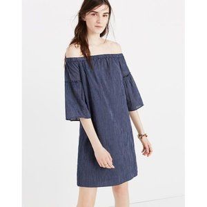 Madewell Off-Shoulder Blue Mini Dress